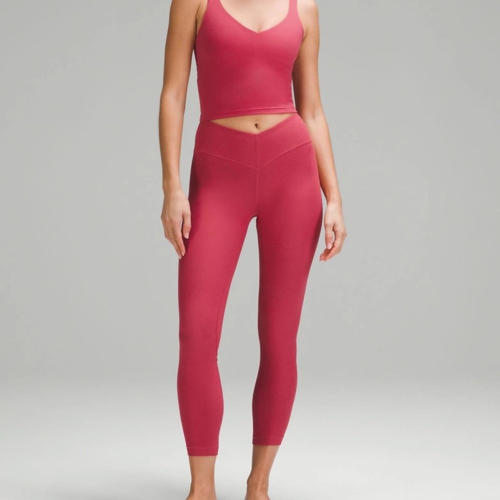 NWT Lululemon V-Austin Yoga Tight 25”Grid Texture Size 2
